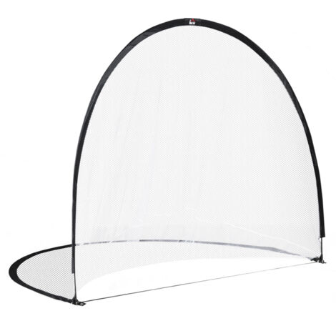 Système de but de football pliable avec sac de transport et piquets de fixation, diamètre 247 cm (L) x 203 cm (l) x 201,5 cm (H), noir et blanc (1/5)