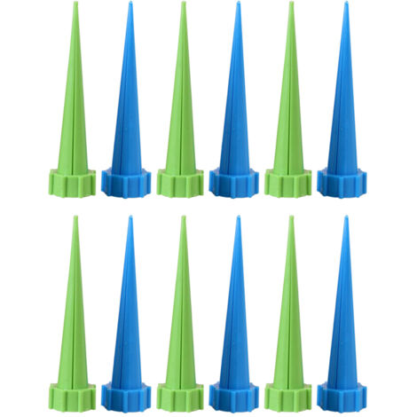 Lot de 12 arroseurs automatiques pour plantes en pot, dispositifs d'arrosage automatique à diffusion lente, piquets d'irrigation pour plantes d'intérieur et d'extérieur (1/5)