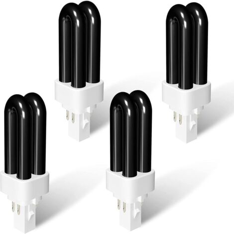 Lot de 4 ampoules de rechange 41050 pour piège à insectes DynaTrap DT1050, DT1100 et DT1250, lampe anti-moustiques UV 7 W, pour une surface de piégeage de 0,2 hectare.