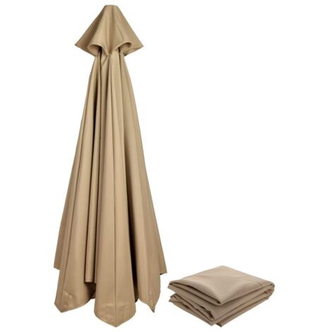 Toile de rechange pour parasol de terrasse 3 m à 8 baleines (toile seule) (beige) (1/5)