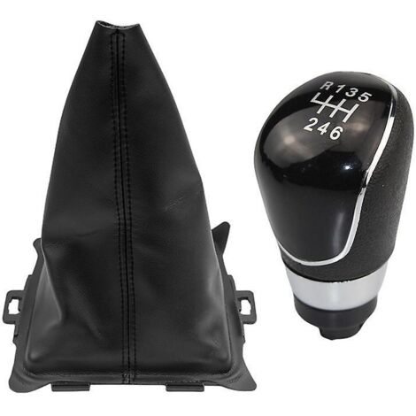Accessoires de style pour Ford Fiesta 2008-2012 : Soufflet de levier de vitesses manuel 5/6 vitesses, noir. Taille : 6 vitesses. (1/5)
