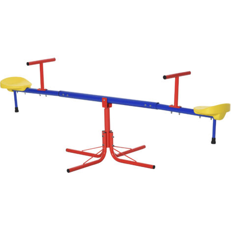 Balançoire pivotante en métal à 360 degrés pour enfants, 2 places, idéale pour l'intérieur et le jardin. (1/5)