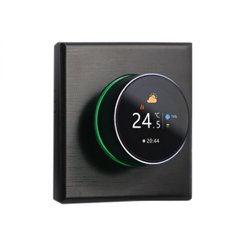 Thermostat intelligent WiFi à écran couleur, thermostat de chauffage rotatif avec rétroéclairage, réglage de la température, capteur et minuterie, étalonnage de la température. (1/5)
