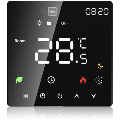 Thermostat intelligent pour la maison, écran tactile, contrôle programmable de la température, protection IP20, modes automatique et manuel, thermostat numérique pour chauffage au sol électrique 16 A