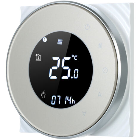 Thermostat programmable pour chaudière à gaz, contrôleur de température à contact sec, écran tactile LCD rétroéclairé, commande vocale, compatible avec Echo/Google Home/IFTTT (1/5)