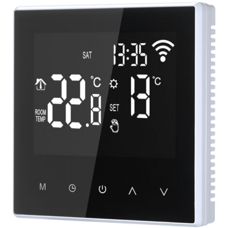 Thermostat intelligent Wi-Fi, régulateur numérique, contrôle application, chauffage sol électrique programmable écran LCD 16 A (1/5)