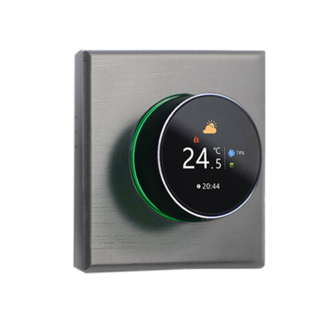 Thermostat intelligent WiFi à écran couleur, thermostat de chauffage rotatif avec rétroéclairage, réglage de la température, capteur et minuterie, étalonnage de la température. (1/5)