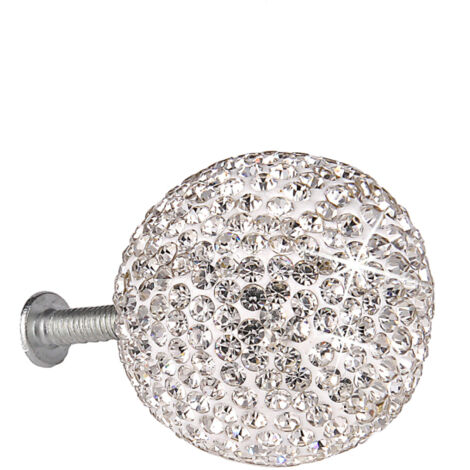 Poignées de tiroir en forme de boule de cristal scintillante, ornées de strass et de diamants, pour armoire, tiroir ou penderie. (1/5)
