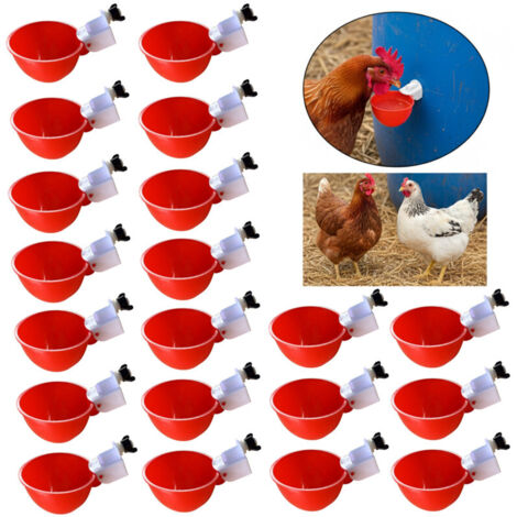 20 abreuvoirs automatiques en plastique pour volailles, distributeur d'eau à monter soi-même pour poulets, kit de distributeur d'eau automatique pour poulets, canards, oies et dindes (1/5)