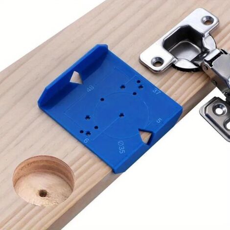 Gabarit de perçage en plastique ABS, diamètre 35 mm/40 mm, 1 outil inclus, compatible avec tondeuses à gazon, pour perçage bois, fixation meubles, portes, charnières armoires (1/5)