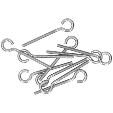 Lot de 10 boulons à anneau M6 en acier inoxydable 304 pour filet d'ombrage, vis à anneau et crochet, fournitures pour serres