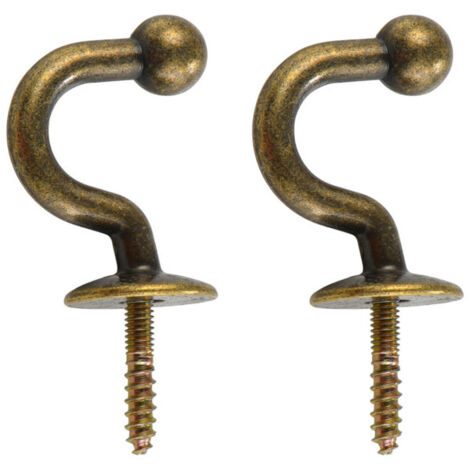 Crochets pour embrasses de rideaux en laiton antique, lot de 2 (1/5)