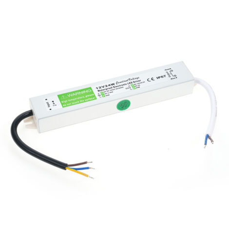 Alimentation LED étanche IP67, transformateur adaptateur secteur 90-250 V CA vers 12 V CC, sortie basse tension 24 W, pour ruban LED, caisson lumineux extérieur, enseigne lumineuse. (1/5)