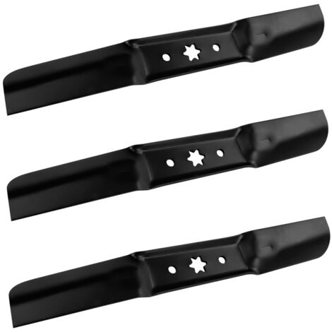 Ensemble de 3 lames de rechange pour tondeuse à gazon, 18 4/7'', en acier inoxydable, compatibles avec MTD, CUB CADET et TROY-BILT (références : 742-05056, 742-05056A, 942-05056, 942-05056A). (1/5)
