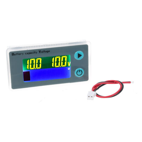 Moniteur de batterie LCD 10-100V, testeur de capacité numérique 12V/24V/36V/48V, voltmètre, indicateur de pourcentage, tension et température, panneau de charge