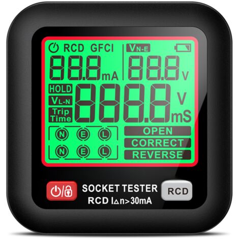 Testeur de prises numériques HT97D , test de tension, détecteur de prises européennes, test de fuite intelligent, testeur de phase multifonctionnel (1/5)