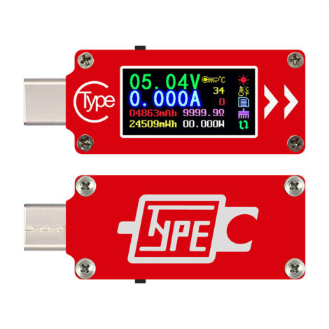 TC64 Type-C Type-C Voltmètre Ampèremètre Multimètre USB Chargeur de batterie externe Testeur USB (1/5)