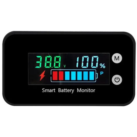 Testeur de capacité de batterie numérique étanche 7-100V avec affichage tension/puissance, écran couleur (température+alarme), IPX7, pour voiture électrique et moto. (1/5)