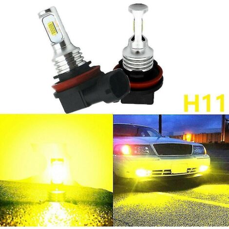 Kit d'ampoules LED antibrouillard H11 H8 H16 80 W 4000 lm 3000 K jaune