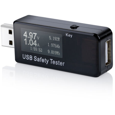 Testeur numérique USB, moniteur CC, ampèremètre, testeur de vitesse de chargeurs, câbles, capacité des batteries externes, 5,1 A 30 V, noir (1/5)