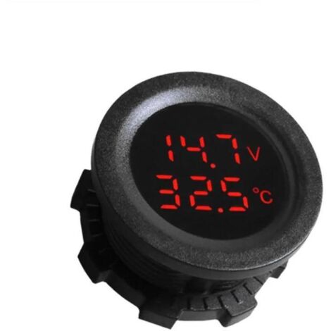 Voltmètre numérique pour voiture, modification de thermomètre, voltmètre de température à double affichage (1/5)