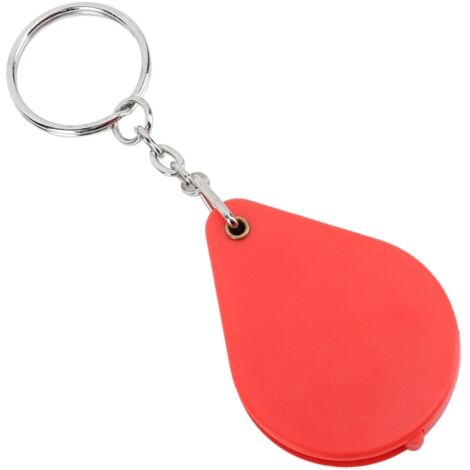 Porte-clés loupe 10x pliable et portable avec anneau porte-clés pour la lecture en extérieur (rouge) (1/5)
