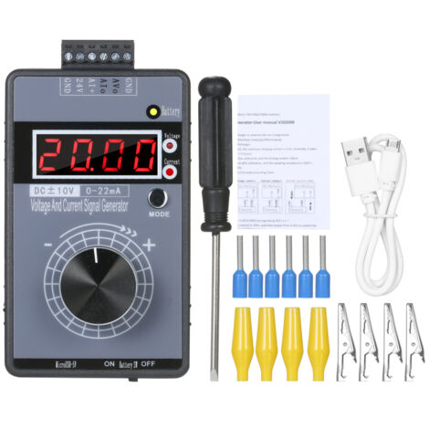 Générateur de signaux de courant-tension de précision, simulateur analogique programmable avec batterie rechargeable, simulation DC-1010V et 022mA, entrées PLC (1/5)