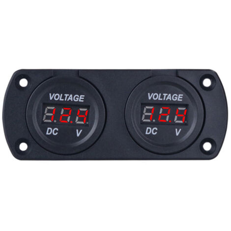 Voltmètre numérique LED double affichage 6-35 V pour voitures, camions, SUV, bateaux et bateaux 12/24 V (1/5)