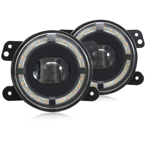 Phares antibrouillard LED 4 pouces 200 W pour voiture, 20 000 lm, étanches, pour pare-chocs, compatibles avec Jeep Wrangler et véhicules tout-terrain.