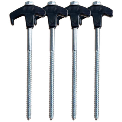 Lot de piquets de tente vissables 20 cm heavy duty - Piquets d'ancrage en acier pour camping, solide tenue sur tous terrains