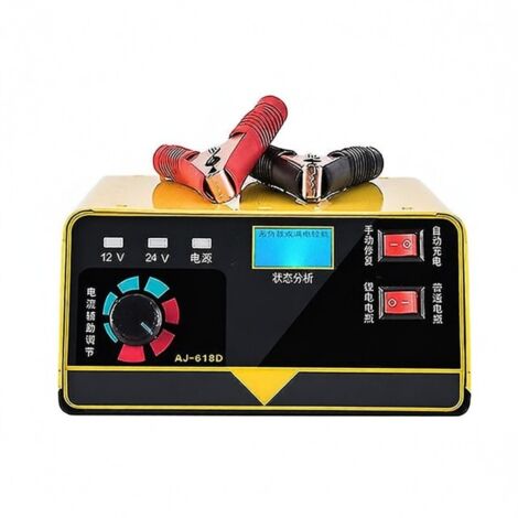 Chargeur de batterie de voiture 12V/24V 6-200Ah/6-400Ah, chargeur universel intelligent automatique pour batteries de motos (1/5)