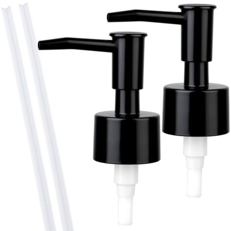 Lot de 2 pompes de rechange noires pour distributeur de savon et flacons de lotion en verre (1/5)