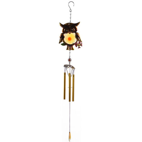 Carillon éolien en verre en forme de hibou, décoration suspendue, musique relaxante, pour la maison, le jardin, le balcon, la cour, l'église, les fêtes et Noël (1/4)