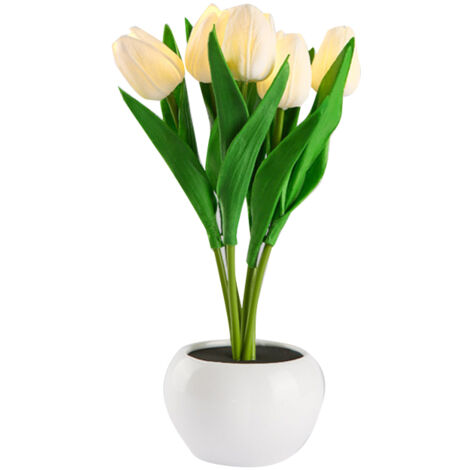 Lampe de chevet LED Tulipe Veilleuse Fleur, Lumière d'ambiance, Ornement de fleur artificielle (1/5)