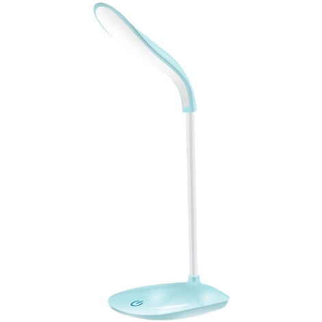 Lampe de bureau LED rechargeable, portable, chargement USB et prise secteur, flexible à 360°, lampe de lecture pour étudiants et enfants, lumière douce respectueuse des yeux, commande tactile.