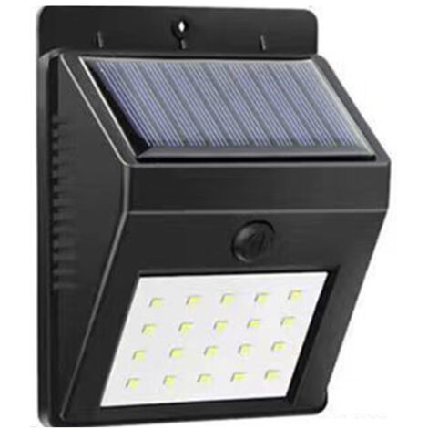Lampe solaire d'extérieur pour jardin, applique murale à détection de présence, 100 LED rechargeables, éclairage domestique et public (20 lampes sans fonction de détection de présence) (1/5)