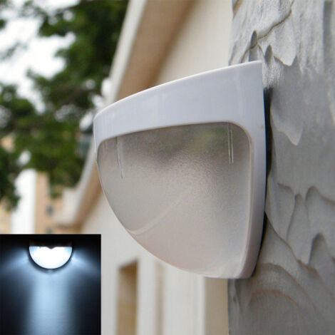 Lampe LED solaire sans fil avec capteur, fixation murale, pour jardin, gouttière, clôture, mur, toit, entrée de cour, allées, terrasses, usage extérieur, blanc