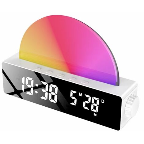 Veilleuse simulateur d'aube, lumière d'ambiance, veilleuse, réveil LED, blanc (1/5)