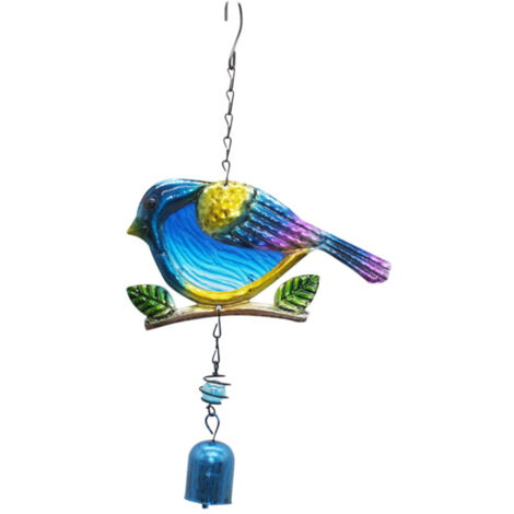 Carillon éolien en verre en forme d'oiseau, à plusieurs tubes, musique relaxante, décoration à suspendre pour la maison, le jardin, l'extérieur, l'église, les fêtes et Noël (1/5)