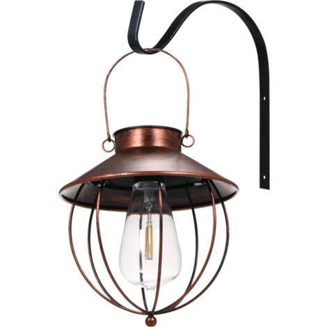 Applique murale solaire vintage, suspension d'extérieur, contrôle de luminosité sensible, étanchéité IP65, idéale pour jardin, terrasse ou allée