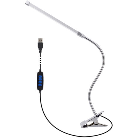Lampe de bureau LED pliable à pince, rechargeable, à bras long, USB, pour chevet, étude, dortoir, travail, protection des yeux,veilleuse