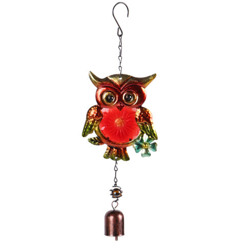 Carillon éolien en verre en forme de hibou, décoration suspendue, musique relaxante, pour la maison, le jardin, le balcon, la cour, l'église, les fêtes et Noël (1/5)