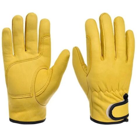 Gants de travail en cuir de vachette antidérapants et résistants à l'usure, gants de protection courts et souples en cuir de vachette (1/5)