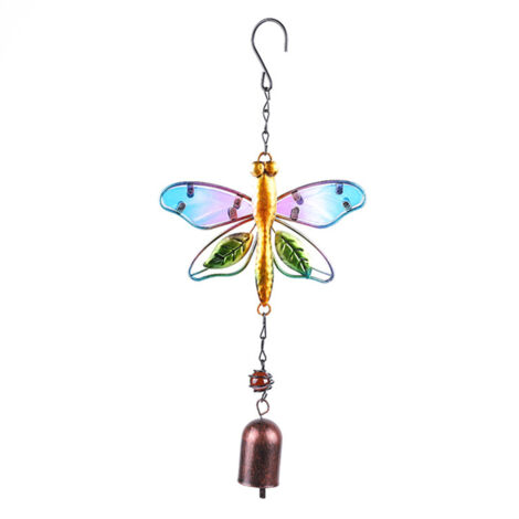 Carillon à vent en verre en forme d'oiseau et de libellule, ornement suspendu, carillons à vent multi-tubes, jardin, balcon, arrière-cour, église, festival, décoration de Noël suspendue (1/5)