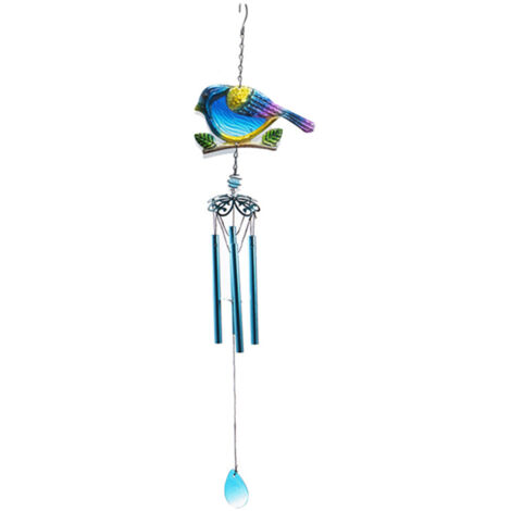 Carillon éolien en verre en forme d'oiseau, à plusieurs tubes, musique relaxante, décoration à suspendre pour la maison, le jardin, l'extérieur, l'église, les fêtes et Noël (1/5)