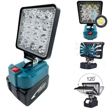 Lampe LED multifonctionnelle Li-ion pour la pêche nocturne, le camping et les travaux de réparation automobile Compatible avec les batteries Makita 【Machine nue, sans batterie】 (1/5)
