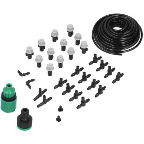 Kit d'irrigation avec tuyau de 10 m, arroseur automatique sans perçage et buse de pulvérisation pour jardin (1/5)