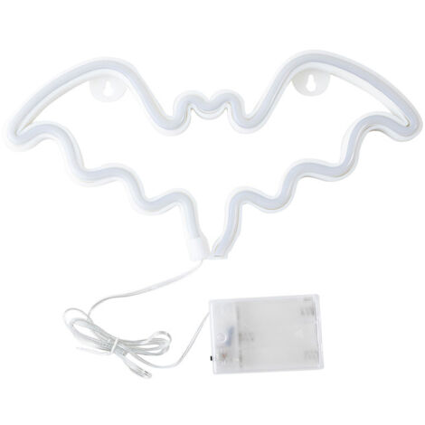 Enseigne lumineuse néon LED motif chauve-souris, alimentée par 3 piles AA, mode lumière constante, Thanksgiving, anniversaire, mariage, chambre d'enfant ou bar,veilleuse (1/5)
