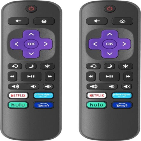 Télécommande compatible avec les téléviseurs Roku – Télécommande de remplacement pour téléviseurs Roku [Lot de 2] (1/5)