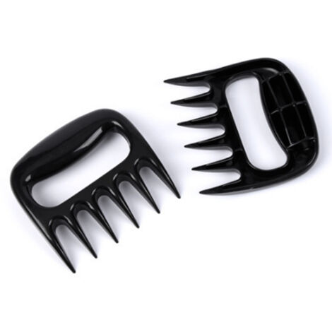 Lot de 2 griffes à viande en forme d'ours pour barbecue, avec poignée facile à soulever, pour effilocher la viande et utiliser au barbecue, fumoir et grill. (1/5)